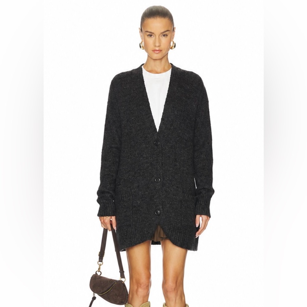 ISABEL MARANT Etoile Mohair Gray Knit Oversized Cardigan Sweater 38/ US 6 - Picture 4 of 8